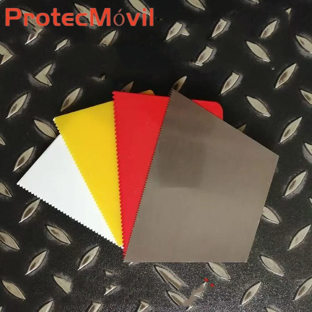 Woodworking 3/8 Pcs Serrated Adhesive Scraper - Ultra-Thin Steel/Plastic Blade for Universal/Polyurethane Glue