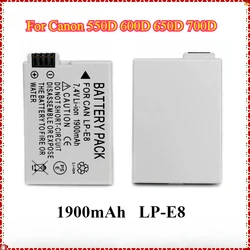 2pcs  1900mAh LP-E8 LPE8 Camera Battery for Canon 550D 600D 650D 700D Kiss X4 X5 X6i X7i Rebel T2i T3i T4i T5i Battery