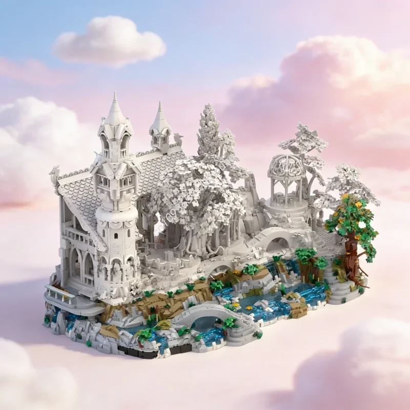 8119pcs MOC Rivendell Display Base Hobbit Lord Rings Model Building Blocks Construction Toy Assemble Christmas Gifts Idea