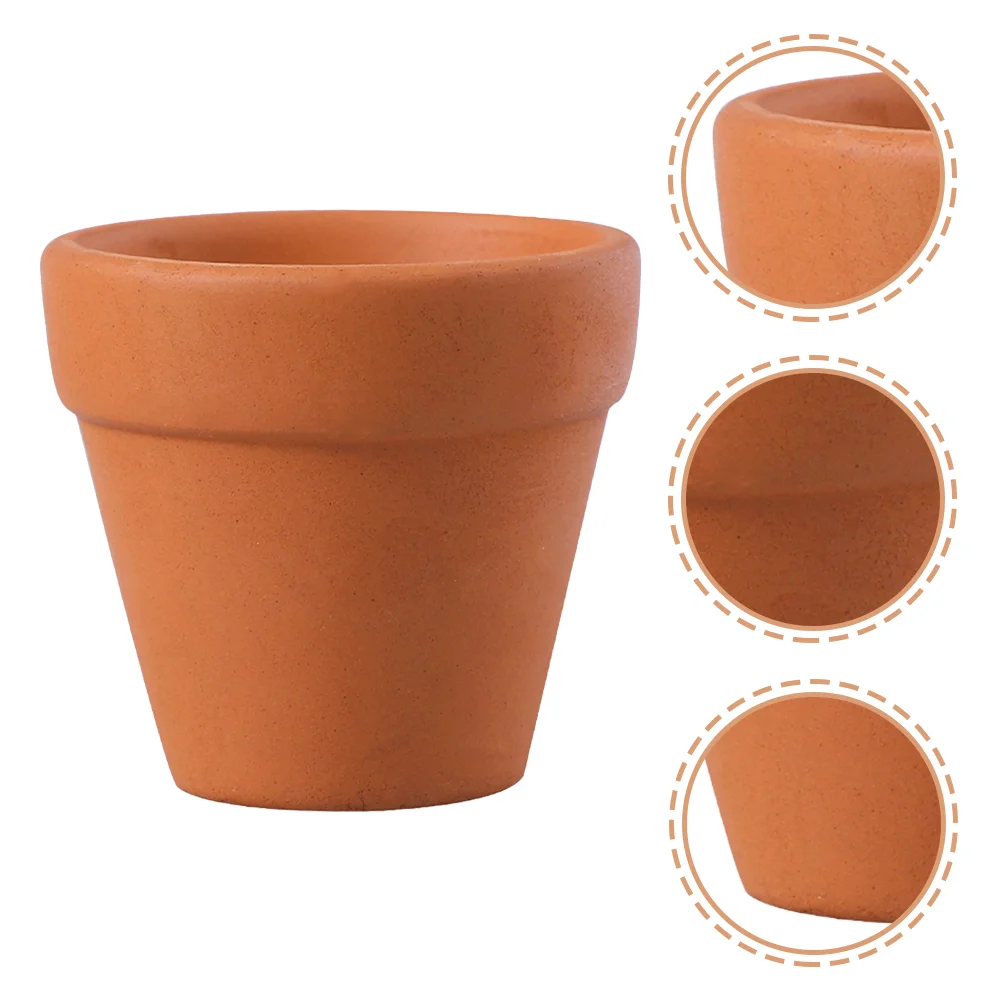 

20 Pcs Ceramic Flowerpot House Pots Miniature Flat Small Succulent Holders Unique Terracotta Round Accessories Planting