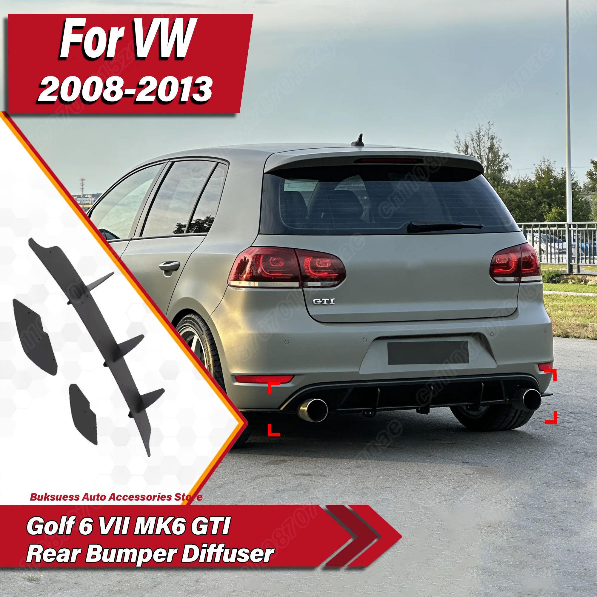 

Для VW Golf 6 VII MK6 GTI 2008-2013: Комплект для модификации кузова — задний бампер-диффузор в стиле Blade