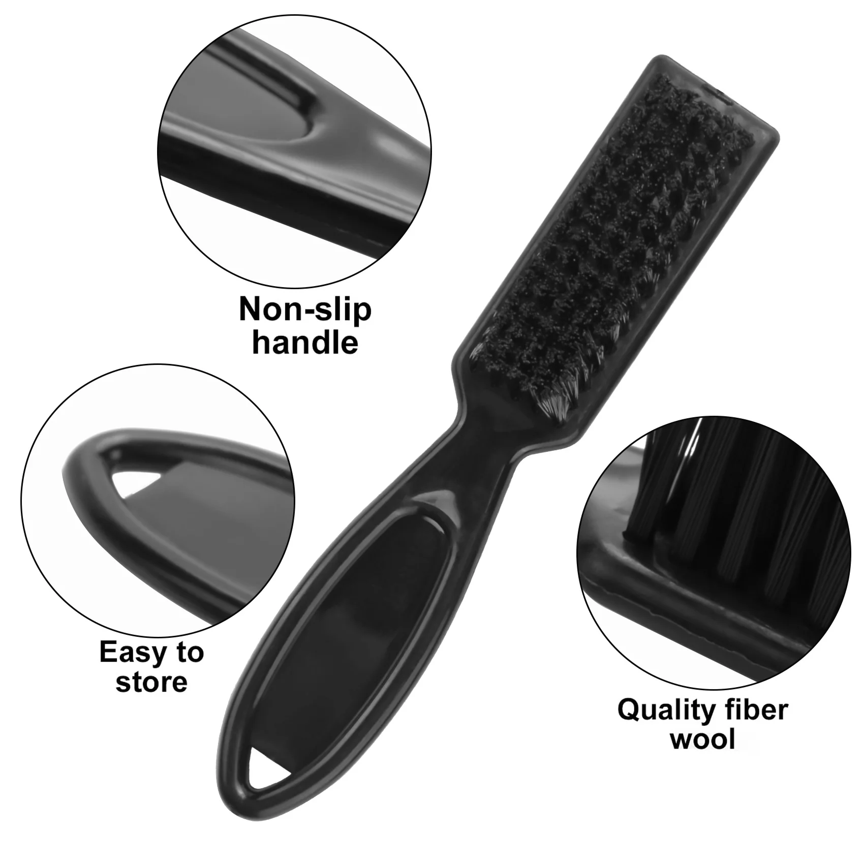 ABKR-3Pcs تتلاشى فرشاة مشط مقص تنظيف فرشاة صالون حلاقة الجلد تتلاشى خمر النفط رئيس شكل نحت تنظيف فرشاة