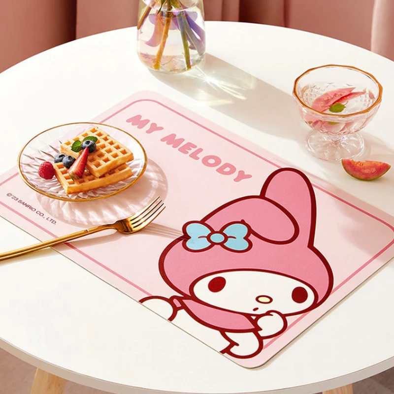 Sanrio Hello Kitty Melody Placemat Cartoon Insulated Home Table Mat Cinnamoroll Waterproof Oilproof High-end Dining Table Mat