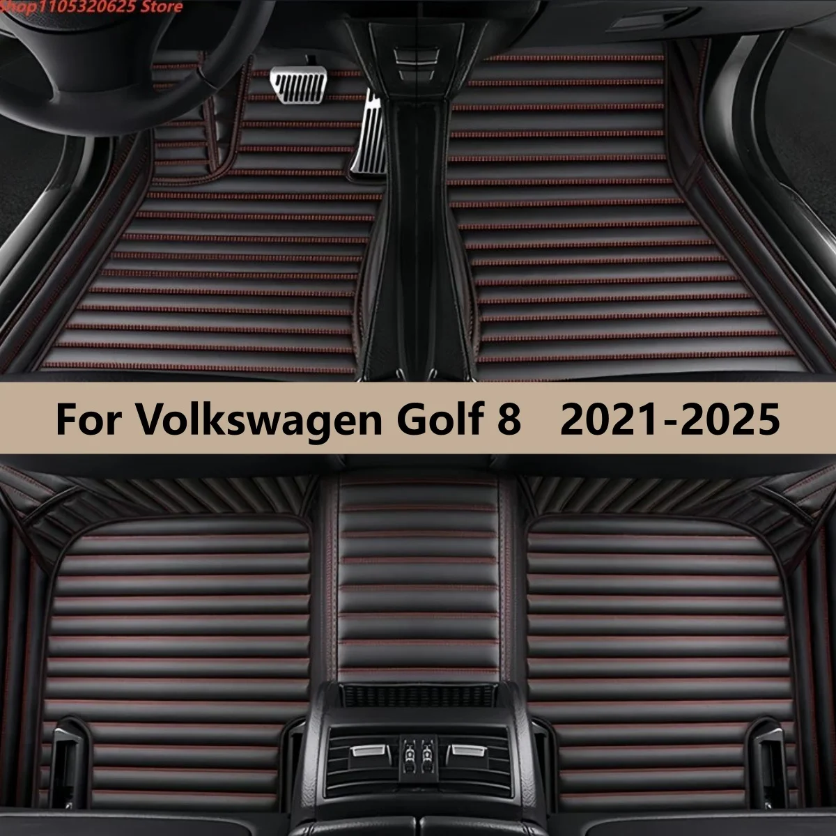 

Car Floor Mats For Volkswagen VW Golf 8 2021 2022 2023 2024 2025 Auto Front Rear Row Full Set Carpet Pads Foot Mat