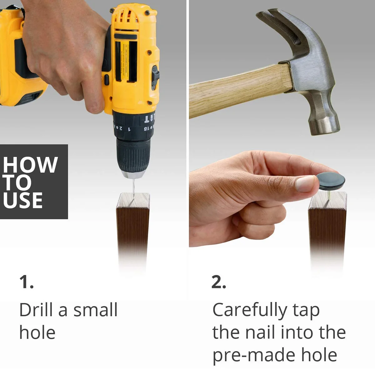 

20pcs Furniture Leg Caps Round Ptfe Head Moisture Resistant Floor Protector For Chair Table Feet Noise Proof Glide Pad Nail On