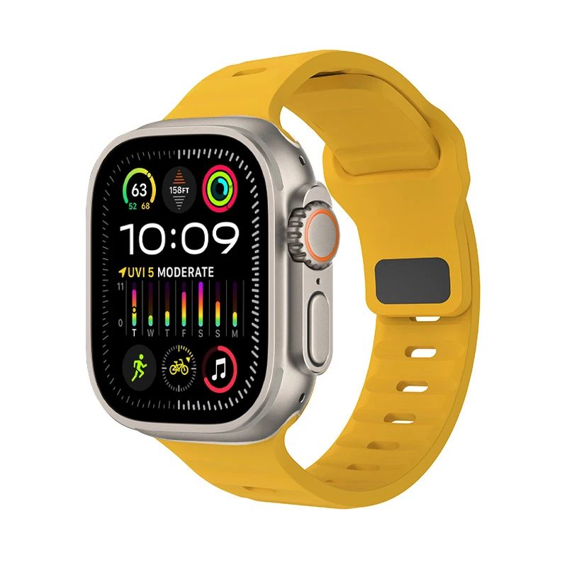 Nowy oryginalny pasek do Apple Watch Ultra 49mm Sportowa silikonowa bransoletka iWatch Series 9 8 7 45mm 41mm 6 5 4 3 SE2 44mm 40mm Pasek