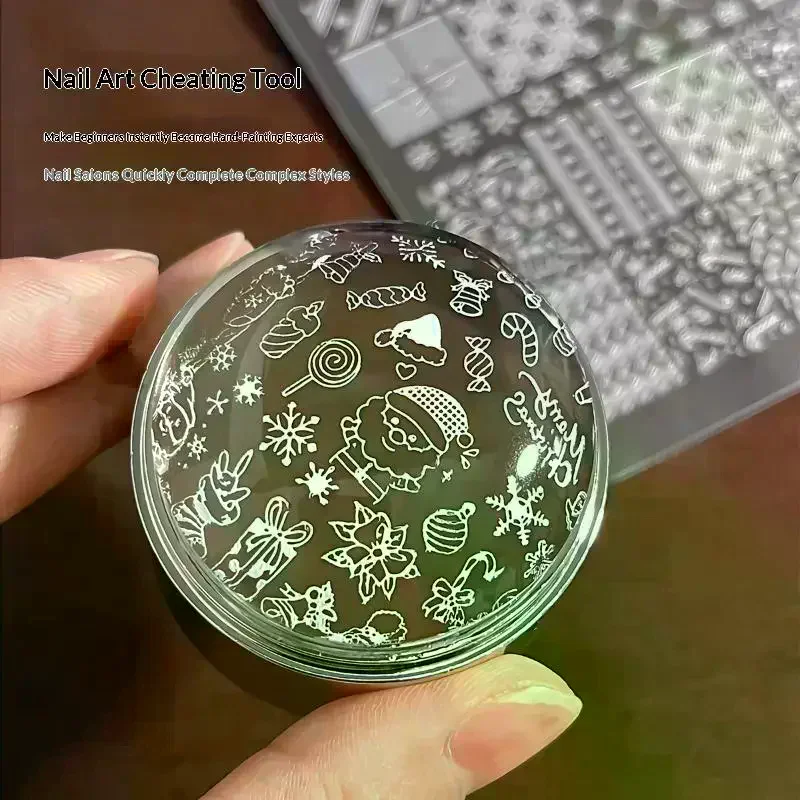 Christmas Stainless Steel Nail Art Templates Christmas Tree, Santa Claus, Bells Nail Stamp Plate Diy Xmas Nail Tool