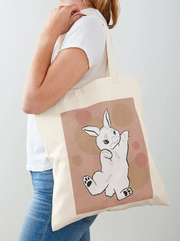 

Adorable Baby Bunny Says Hello Tote Bag supermarket folding bag Handbags women woman shopping bag ecological bags