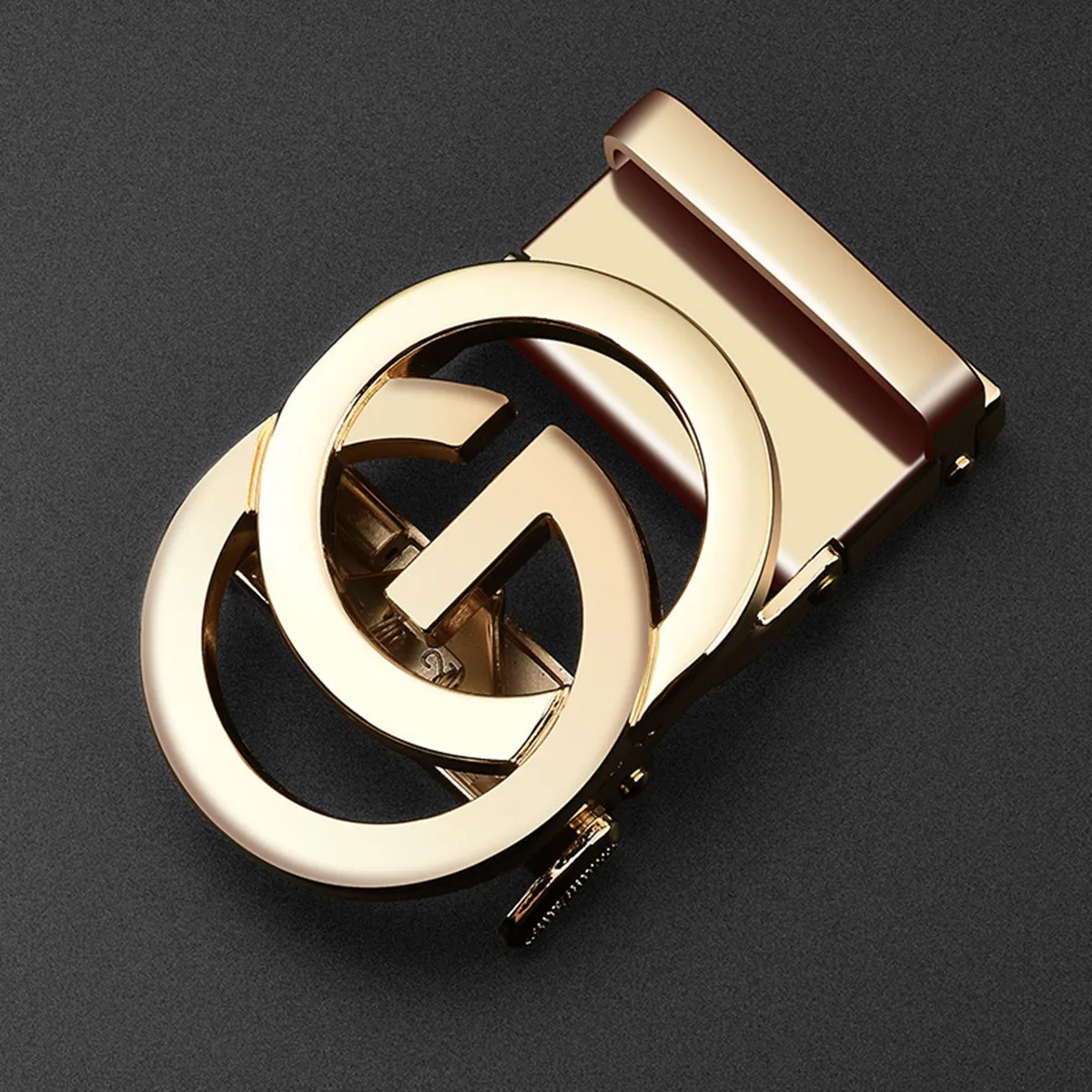 3.5cm Gold Chrome Automatic Buckle Men's Fashion Designer Belt Buckle Business Silver Black Alloy for Casual Wear