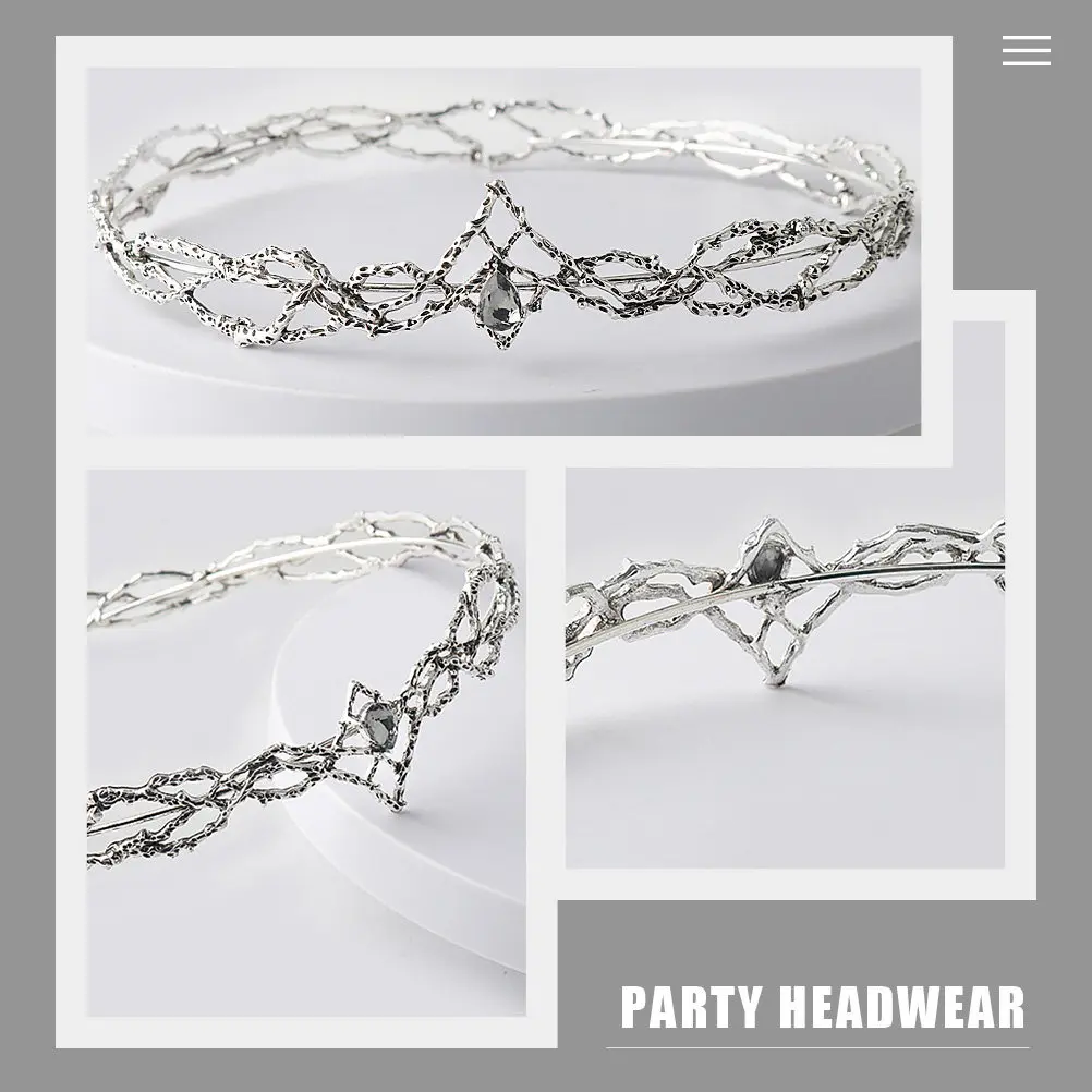 

Decorative Crown Headwear Metal Wedding Headband Elegant Tiara for Women Bridal Headpiece Party Hair Accessories