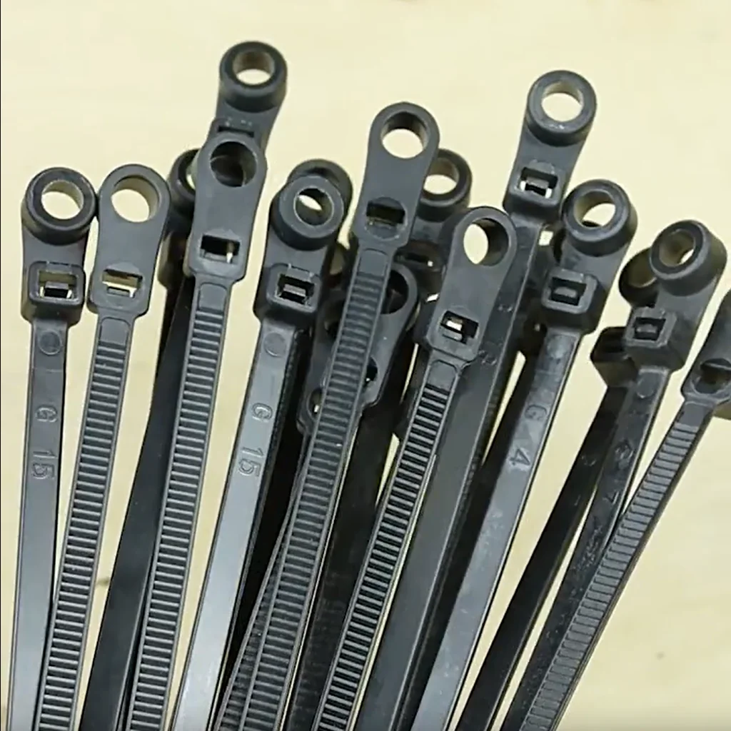 High Quality Nylon Cable Zip Tie Black White Screw Hole Cable Ties Zipties Plastic Wire Binding Wrap Straps for Indoor Outdoor