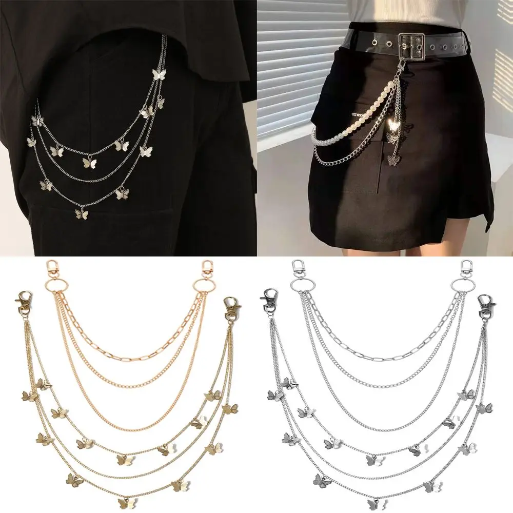 Men Women Rock Keychain Punk Jewelry Hip Hop Waist Chain Chain Keychain Pants Chain Trousers Decoration