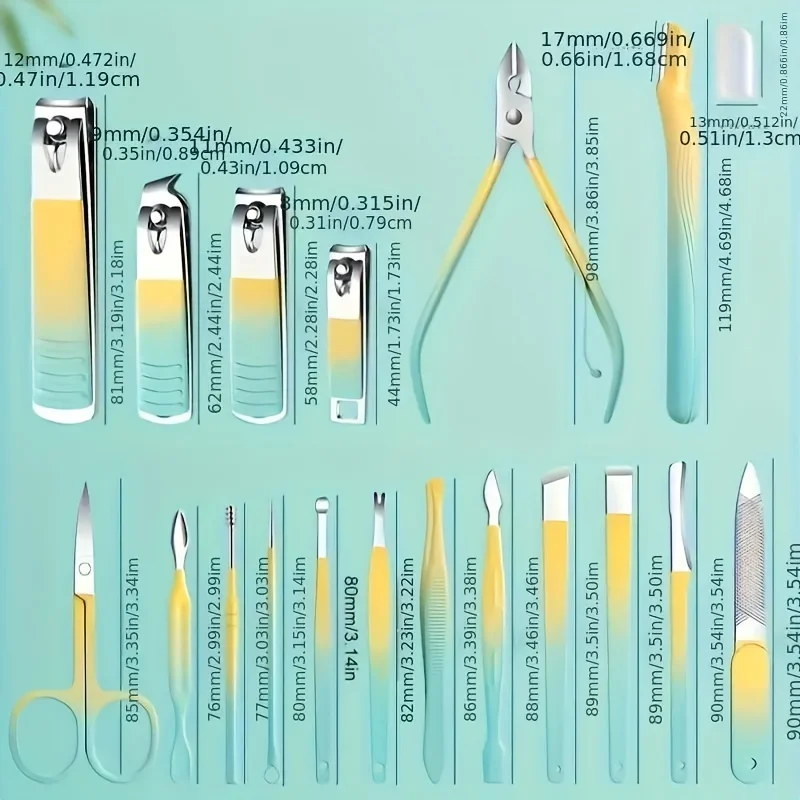 ชุดกรรไกรตัดเล็บแบบชุดอุปกรณ์แต่งเล็บสีไล่ระดับสี7-18ชิ้นอุปกรณ์ตัดเล็บแบบมืออาชีพทำจากเหล็กคุณภาพสูง