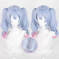 Hatsune Miku Rabbit Hole Cosplay Wig 45cm Long Mixed Color Ponytails Heat Resistant Synthetic Hair