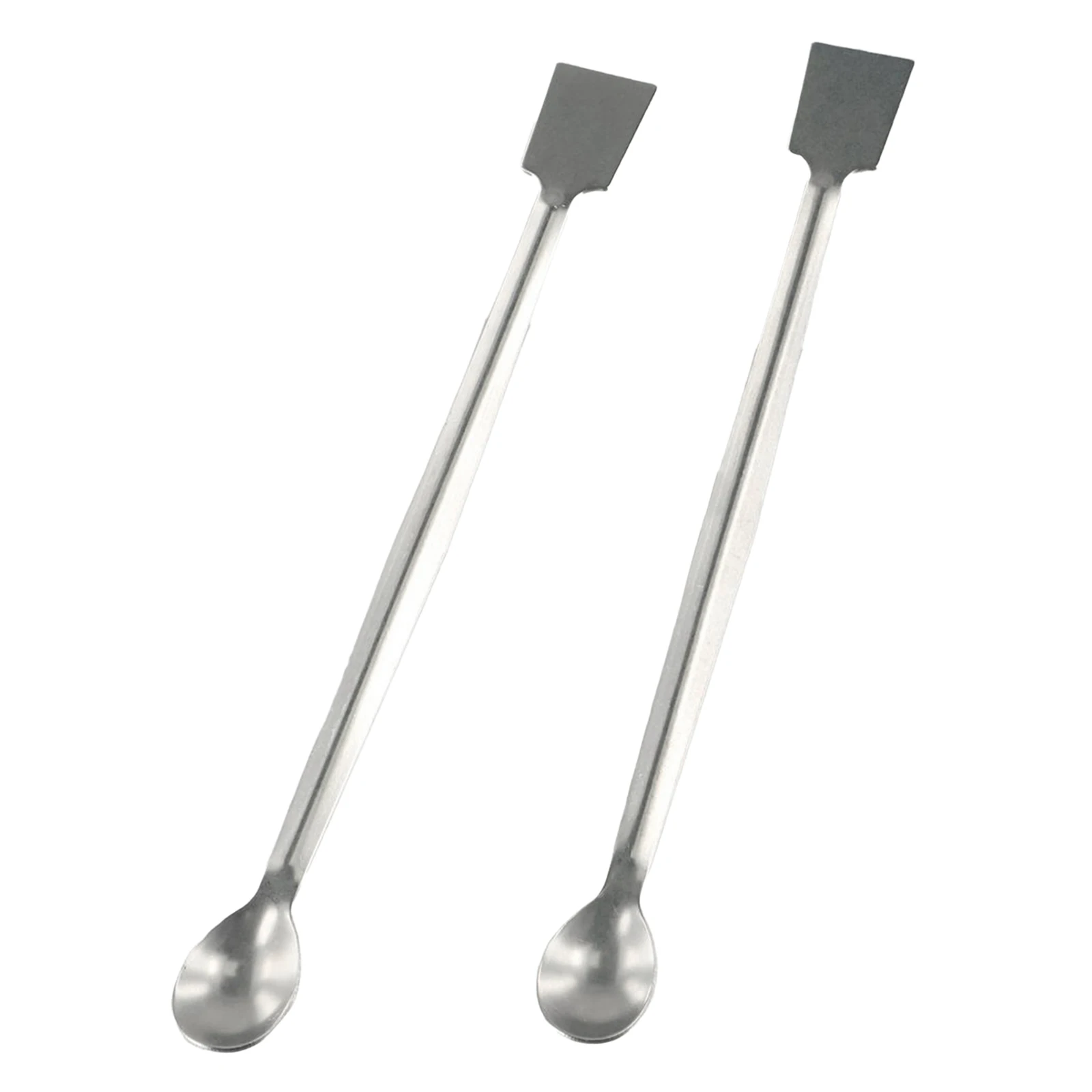 2Pcs Stainless Steel Lab Sampling Spoon Spatula Tool for Easy Material Transfer and Handling in Various Applications