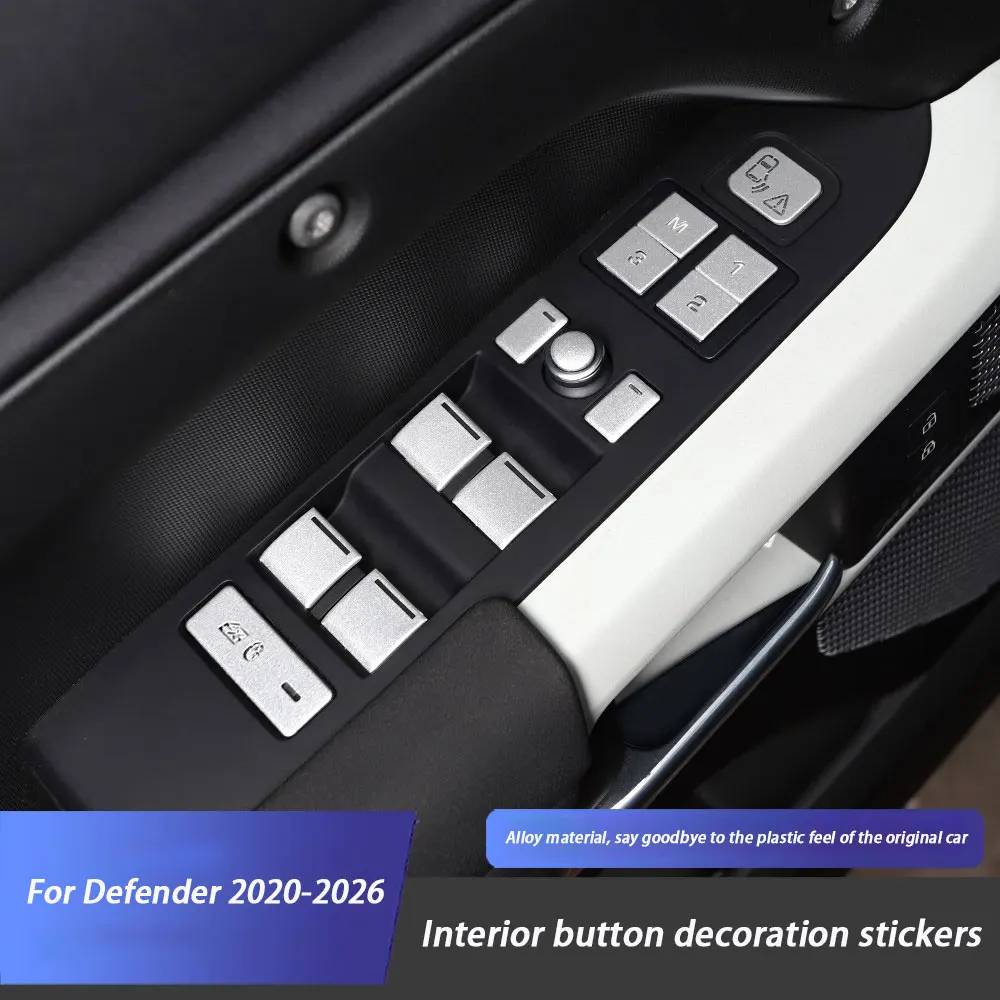 

For Land Rover Defender 90 110 130 2020-2026 Car Interior Door Button Decoration Stickers Interior Modification Accessories