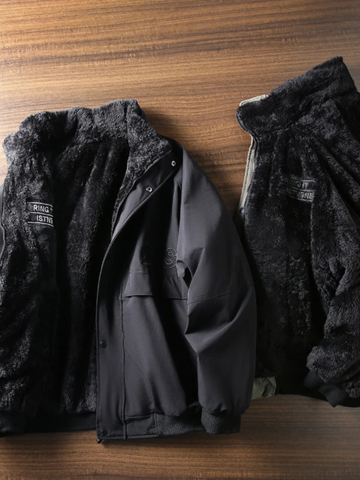 

Men's Double-Sided Wearable Fce-Lined Thiened Casual Loose Workwear Cotton Jaet Lamb Velvet Simulation Leisure Coat