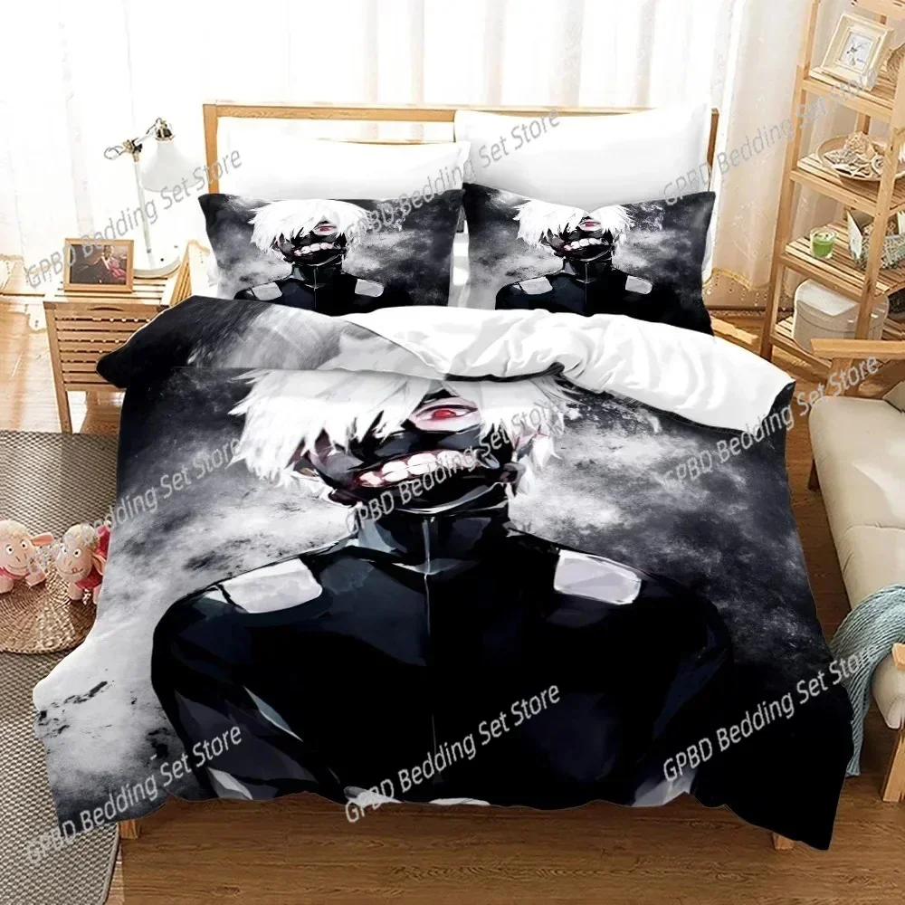 3D Printed Anime Tokyo Ghoul Kaneki Ken Comfortable Duvet Cover Pillowcase Bedding Set Children Bedroom Decoration Home Textile