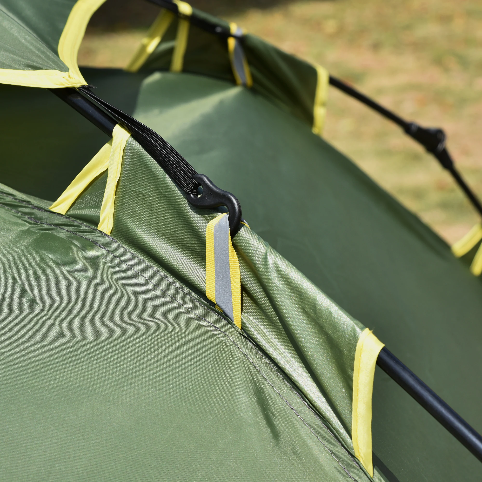 خيمة تخييم Outsunny، خيمة منبثقة فورية، خيمة على شكل قبة تتسع لـ 3 أشخاص مع ملاءة أرضية مخيطة، طبقتين مزدوجتين للتخييم