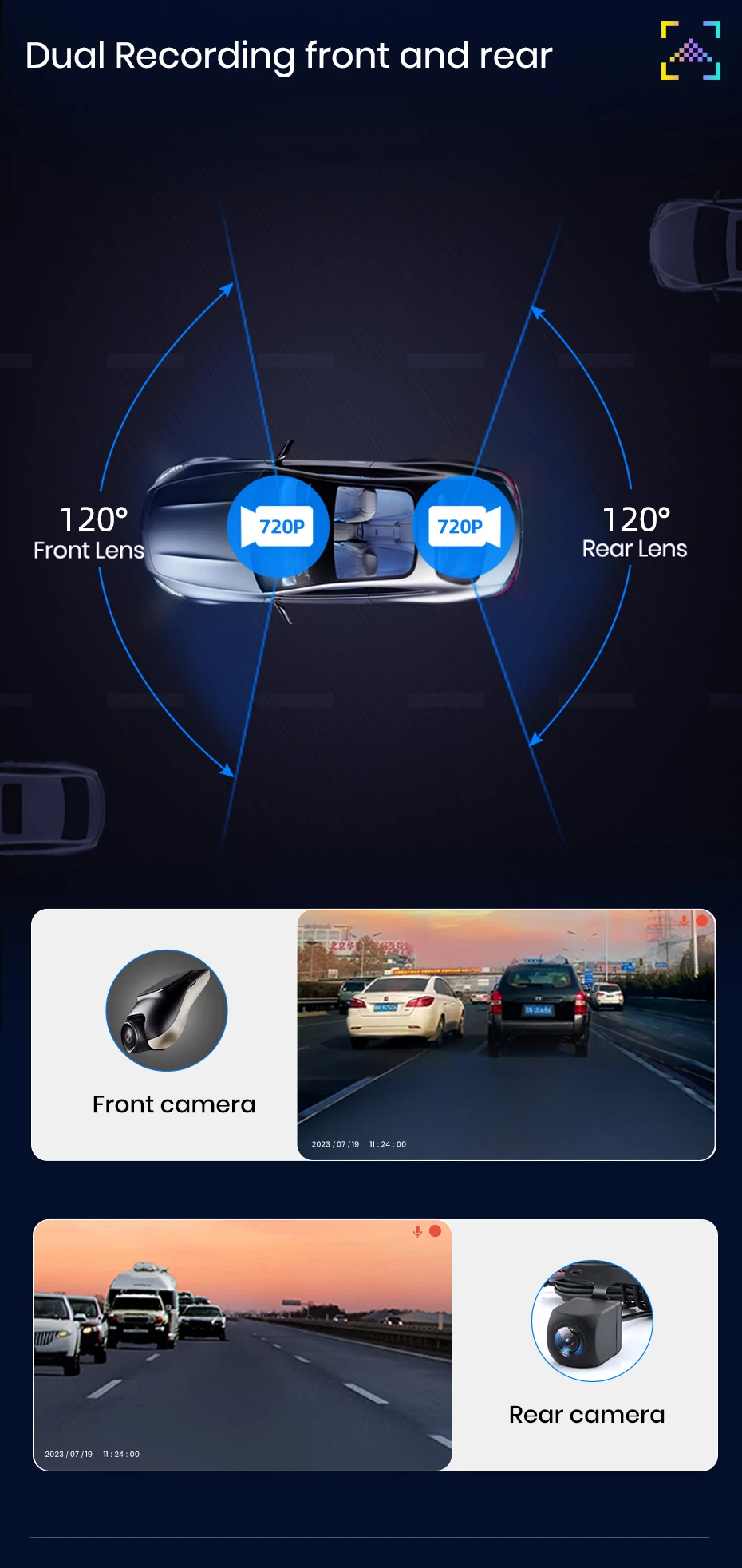 Awesafe Neue 1080P Dashcam Adas Mini Auto-DVR 120 ° Fov Auto-Video-Recorder, versteckte Dashcam für Android, unterstützt Rückfahrkamera – Detail 2