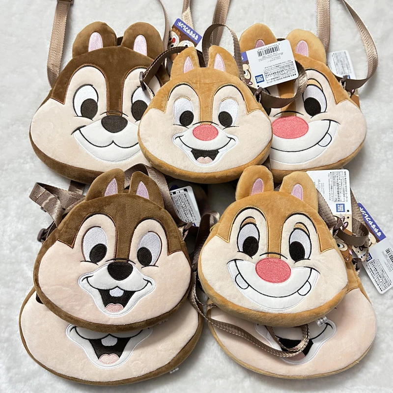 Cartera de felpa Disney Chip Dale, mercancía de anime de dibujos animados, monedero femenino, tarjetero, dije, regalo de cumpleaños/Navidad