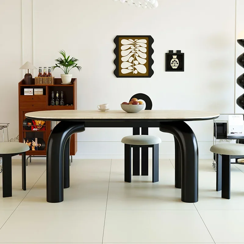 

Furniture Modern dining chair 6-8 family apartment hotel mermaid chair with durable metal material adjustable table