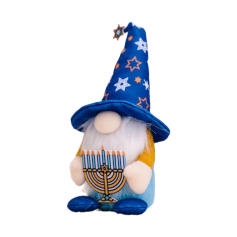 Chanukka-Zwergpuppe für jüdisches Fest, handgefertigte Chanukka-Plüsch-skandinavische Zwergpuppen-Tischdekoration