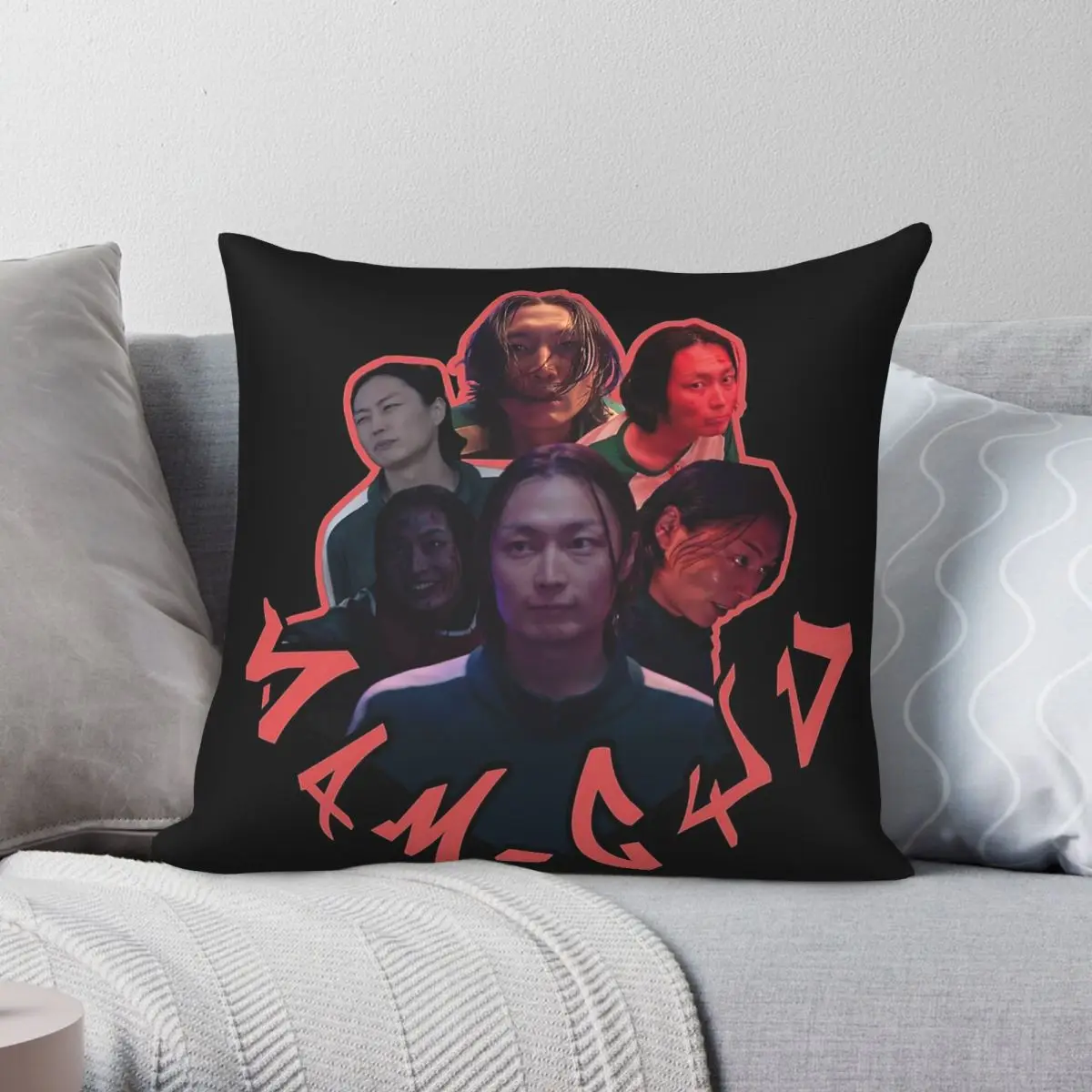 Nam-Gyu Crypto Square Pillowcase Polyester Linen Velvet Pattern Zip Decor Throw Pillow Case Room Cushion Cover