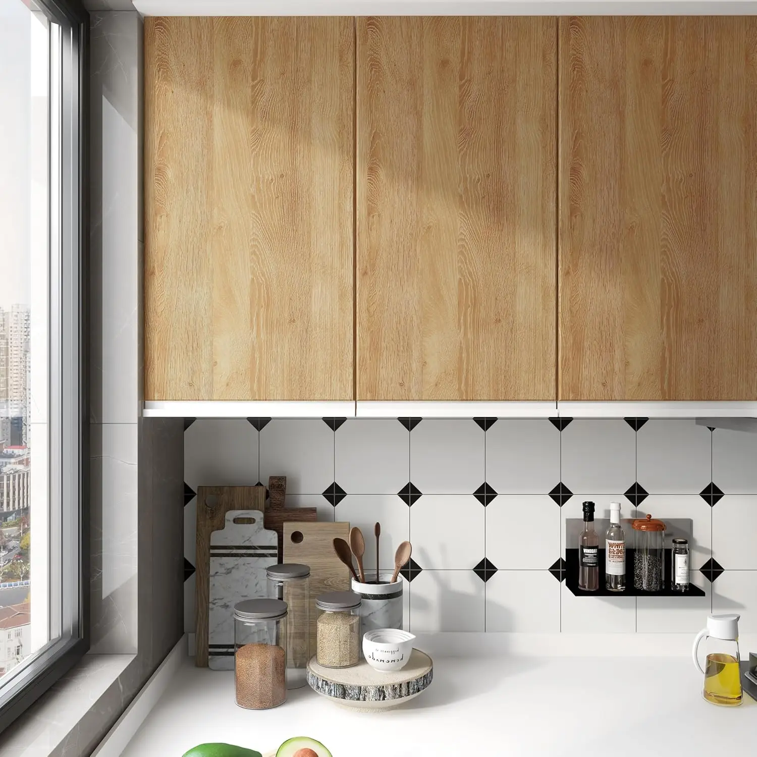 1 لفة بولي كلوريد الفينيل النفط واقية الخشب الحبوب ملصق ذاتية اللصق خلفية للمطبخ كونترتوب خزانة أثاث الجدول جدار تجديد #2