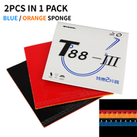 Original SANWEI T88-3 2PCS 1 Pack Table Tennis Rubber 1 Red 1 Black T88 Allround Spin Control Ping Pong Sponge Ping Pong Rubber