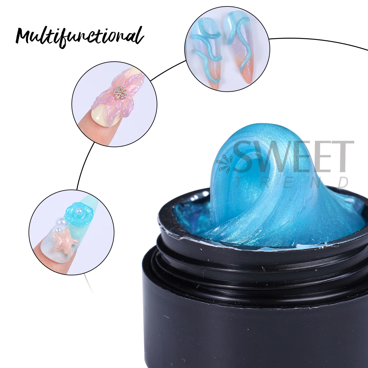 Gel de sculpture d'ongles en Satin nacré scintillant, 8ml, 3D, antiadhésif, Extension solide, modèle de fil souple, gelée, manucure Semi-Permanente