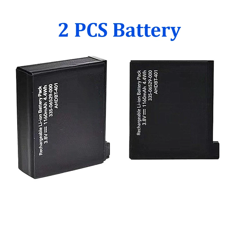 3.8V 1160mAh/1600mAh AHDBT-401 pour Gopro Hero 4 batterie au Lithium Rechargeable stockage Batteries de caméra accessoires