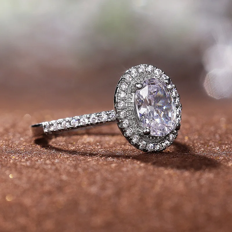 Women's Moissanite 925 Sterling Silver Ring, 1CT-3CT Options