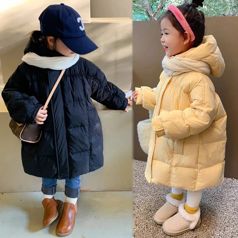 Parka Snowsuit 3-9 anni Bambini Inverno Caldo Piumino Per Le Ragazze Cappotto Moda Lungo Con Cappuccio Capispalla Per Bambini Vestiti Della Ragazza