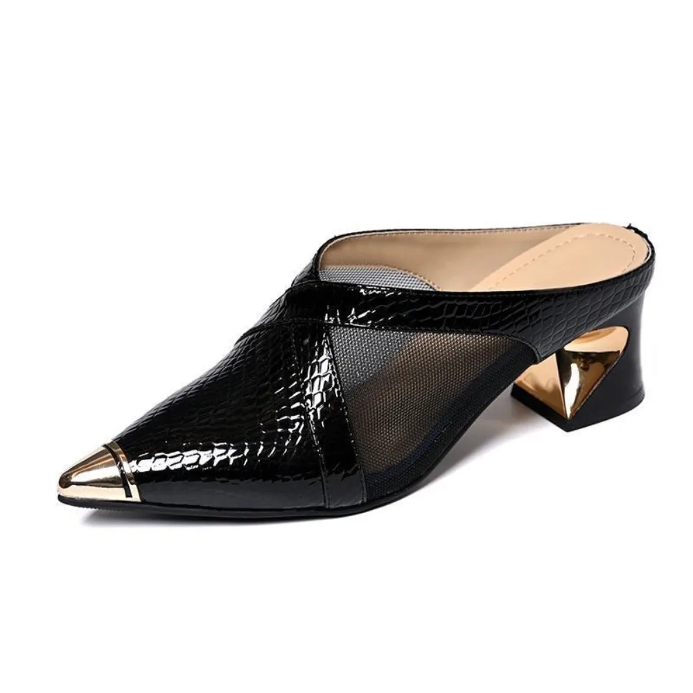 

women cute pointed toe crystal spring slip on square heel shoes lady casual grey comfort heel pumps