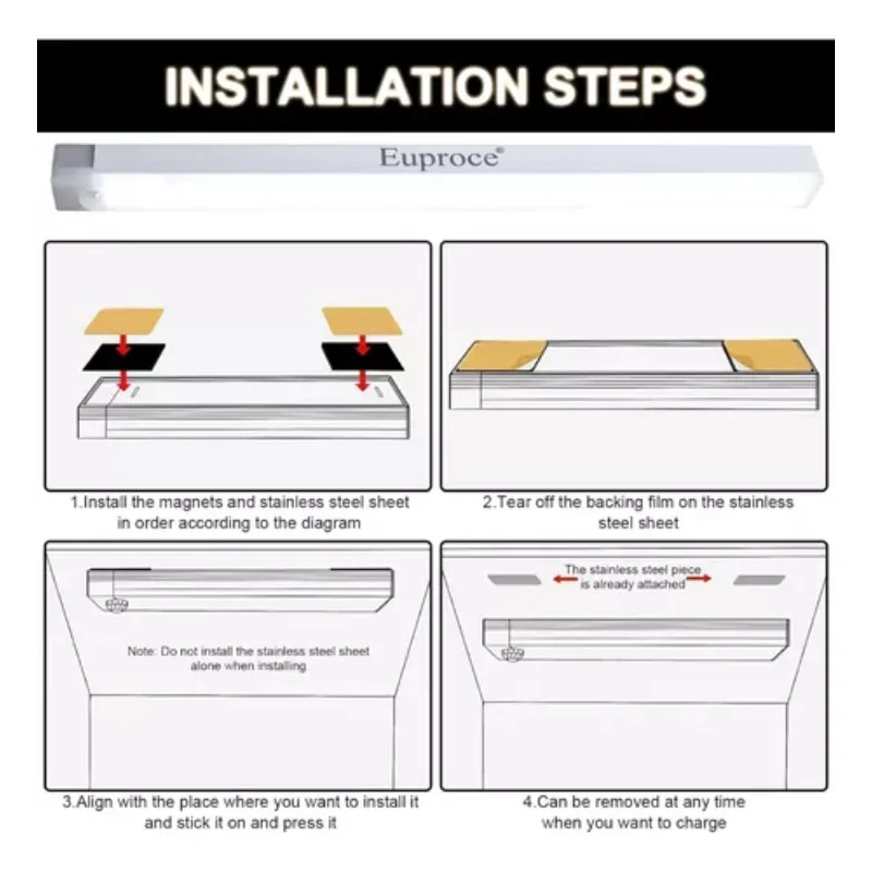 wardrobe mobile light with sensor  2-piece wall light