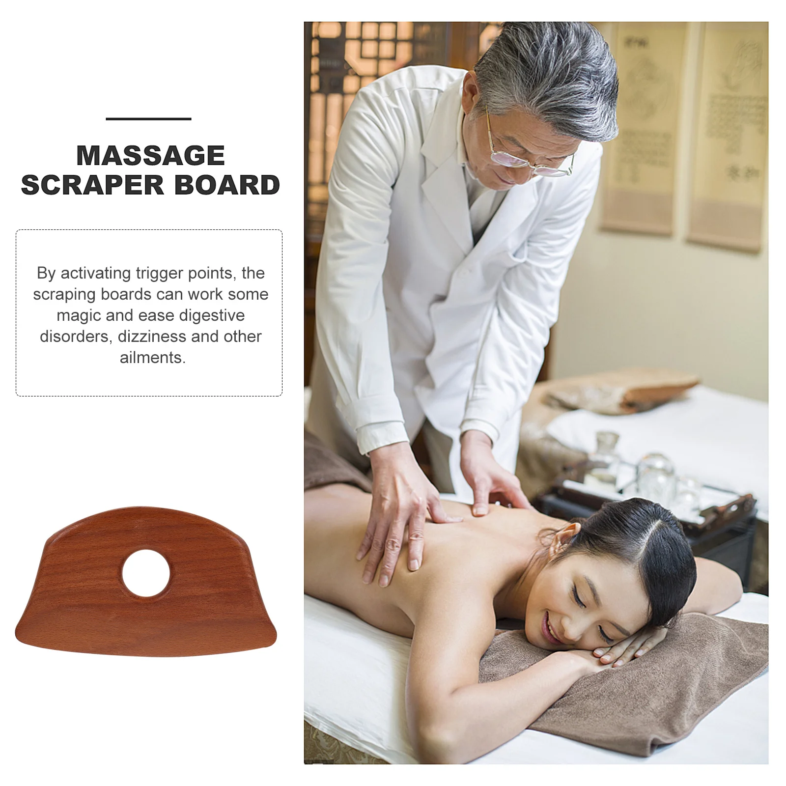 

1Pcs Guasha Scraper Body Scraping Plate Durable Ergonomic Massage Tool Pain Relief Massaging Board Portable Small Size for Home