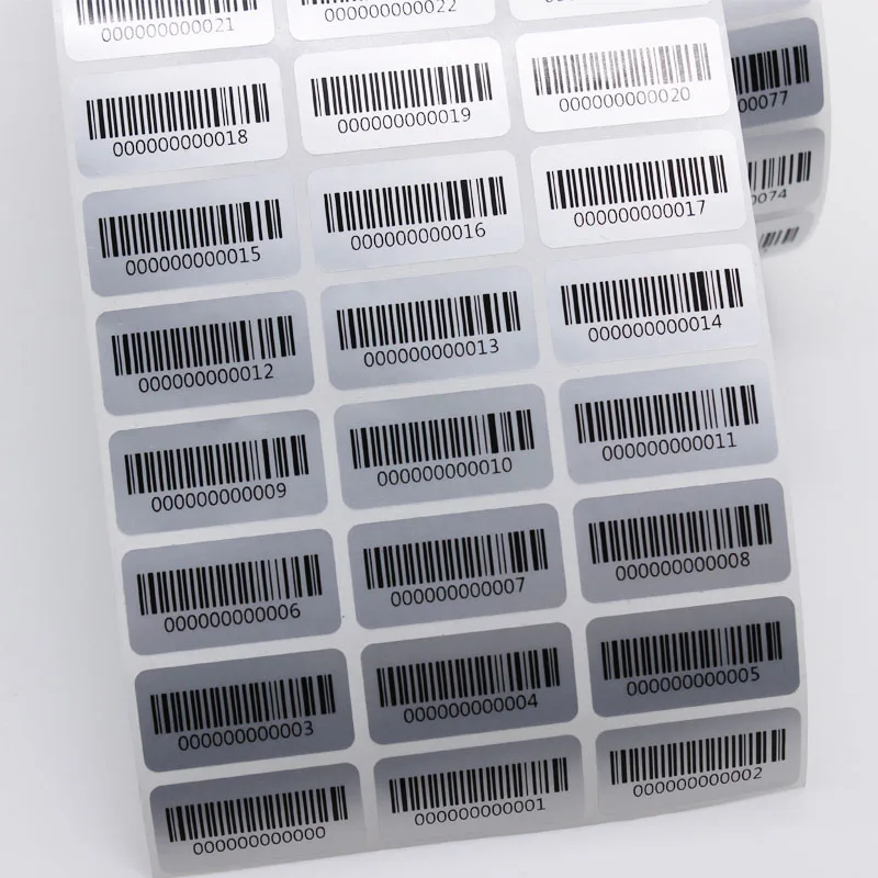 1000pcs Bar code adhesive running number Pipeline Numbers Barcode Inventory Stickers Custom Adhesive paper sticker