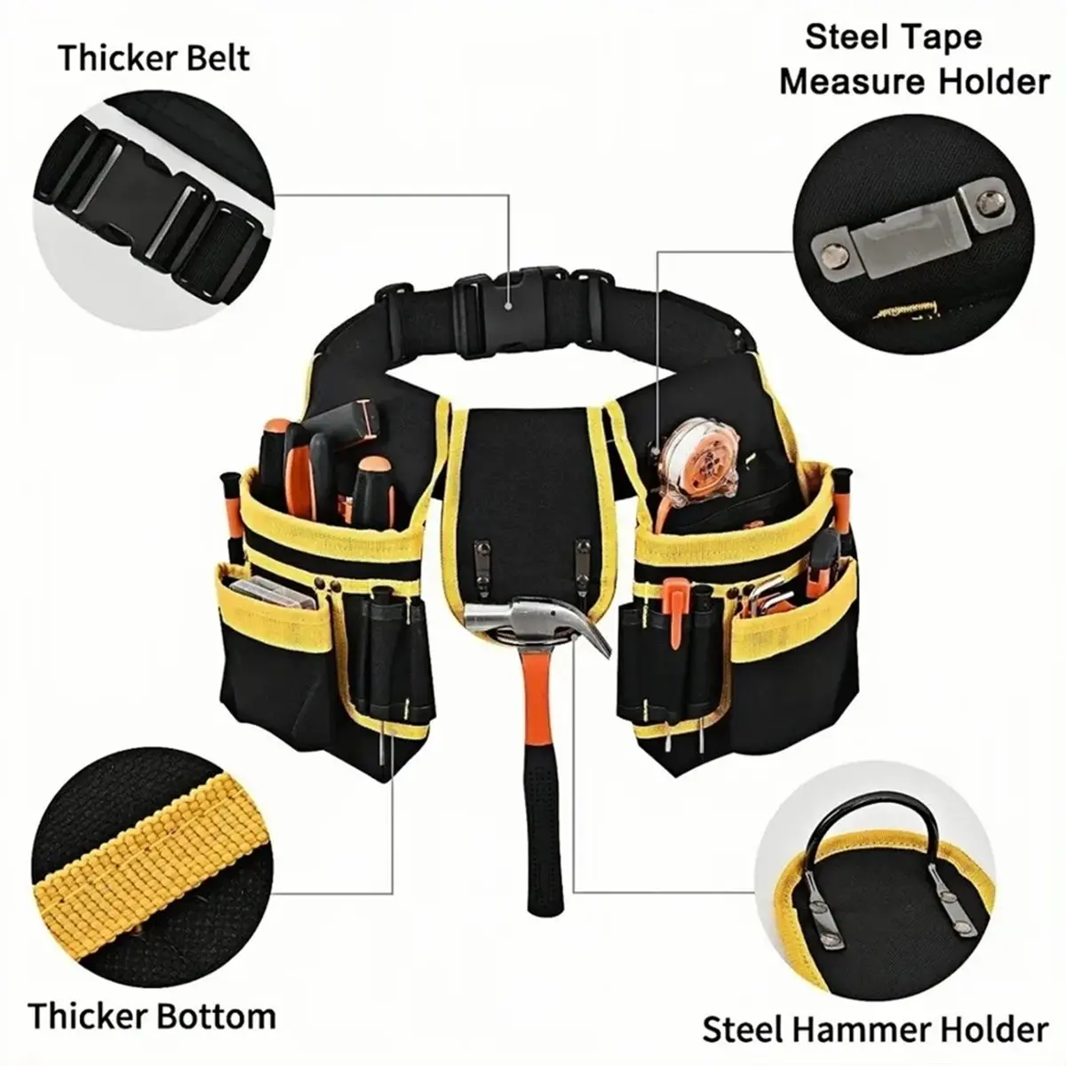 2026 New Multifunctional Tool Belt Oxford Cloth Electrician Toolkit Waist Bag Wrench Hardware Tool Bags Organizer