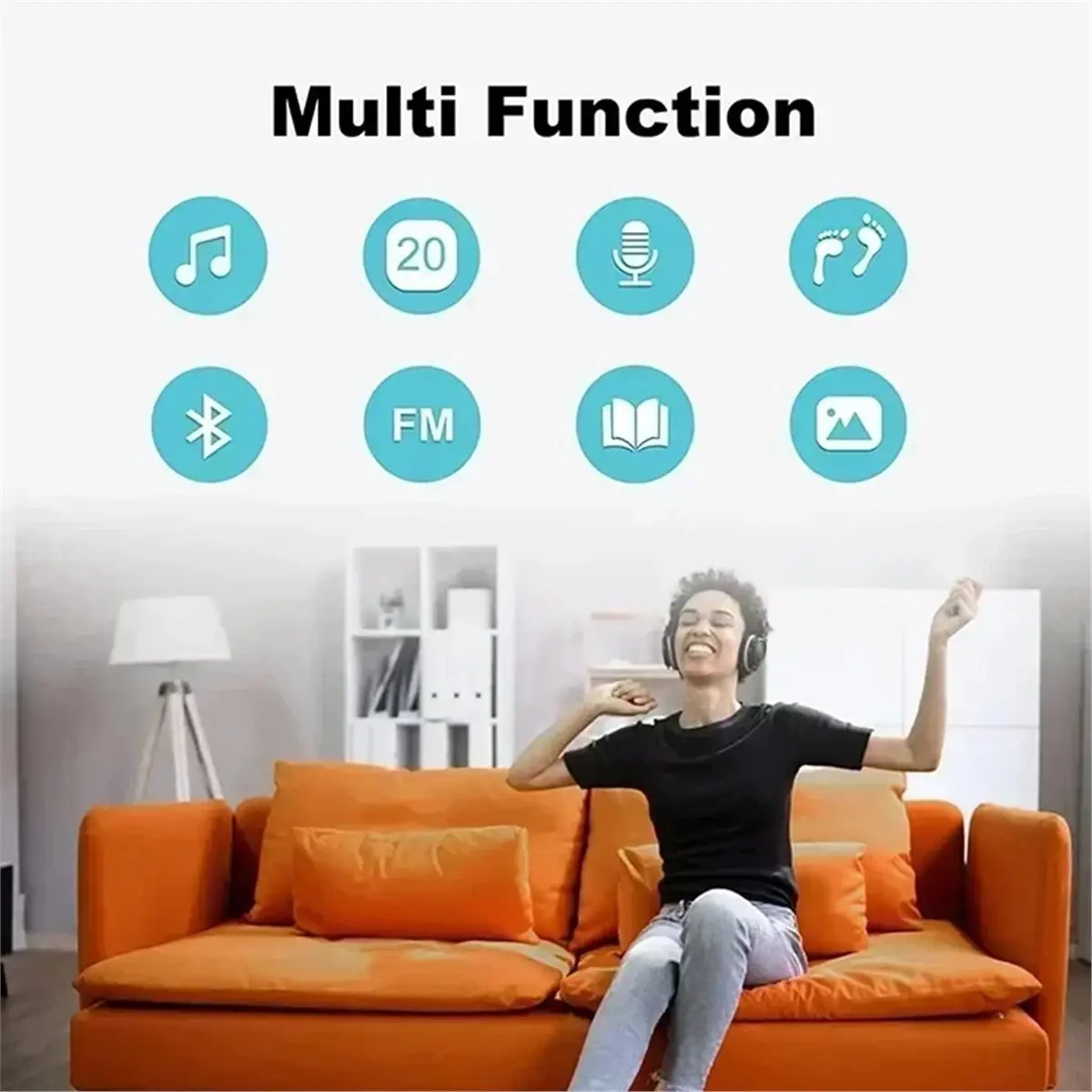 

Goodidea Mini Back Clip Sports 64GB, Bluetooth MP3-плеер с поддержкой lossless-аудио, шагомер, FM-радио, новый дизайн, миниатюрный музыкальный плеер с экраном 1.44 дюйма.