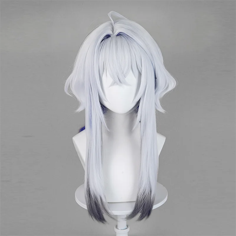 Spiel Wuthering Waves GALBRENR Erwachsene Cosplay Perücke Lange Silbrig Blau Haar Halloween Frauen Männer Hohe Hitzebeständige Perücken Weihnachten Prop