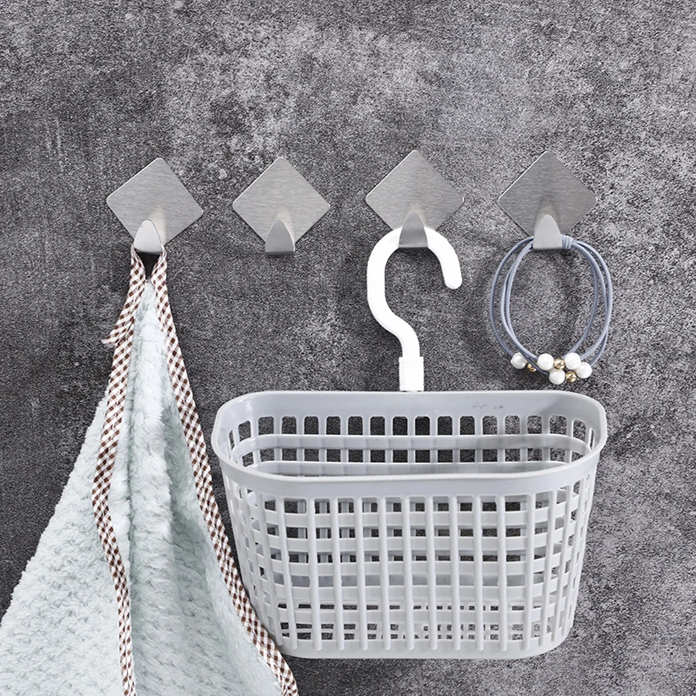 

6 Sets Stainless Steel Hooks Modern Design Durable Wall Hangers Bathroom Kitchen Door Back Hanging Hooks Home Storage Easy