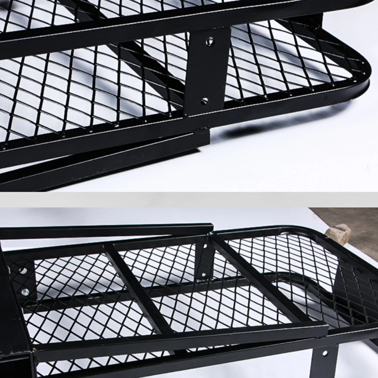 Hitch Mount Cargo Carrier Galvanized Hitch Cargo Rack Rear Luggage Rack Basket Cylindrical-Frame Frame Vehicle Storage Black