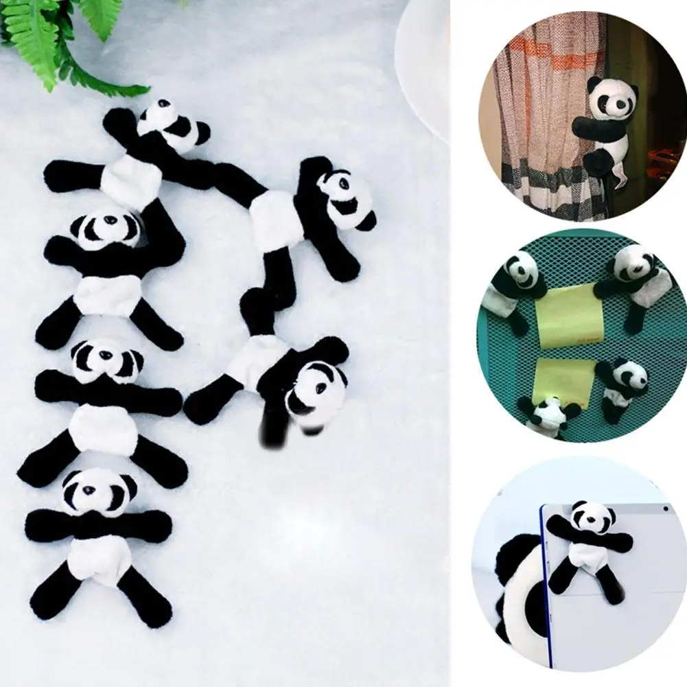 Cute Plush Panda Fridge Magnet, Soft Stuffed Animal Refrigerator Sticker Chinese Style Souvenir & Festival Gift for Panda Lovers
