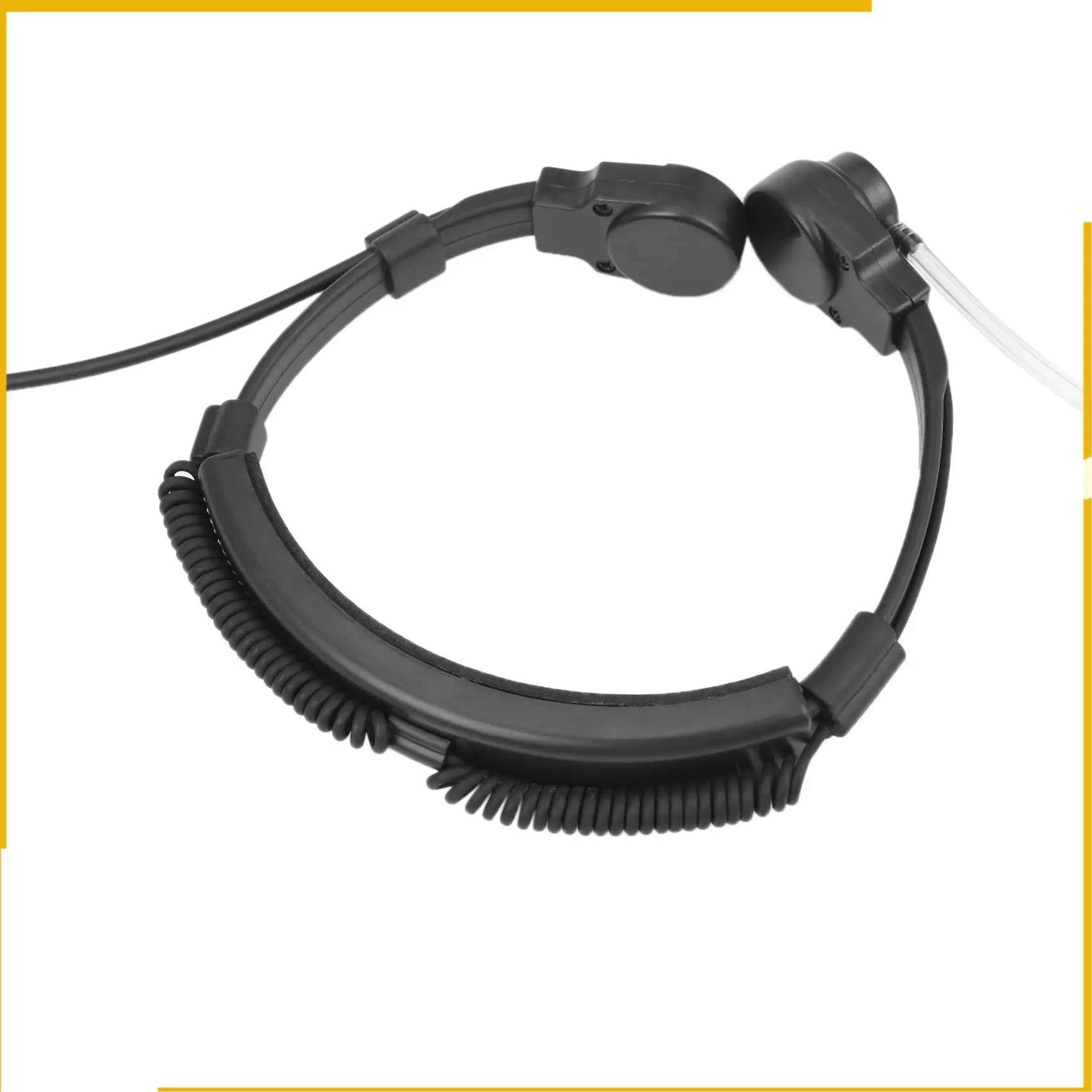 A93P 2Pcs 3.5Mm Plug Tactical-Throat Microphone Earphone Covert Adjustable Covert Air Tube Headset With Throat Mic