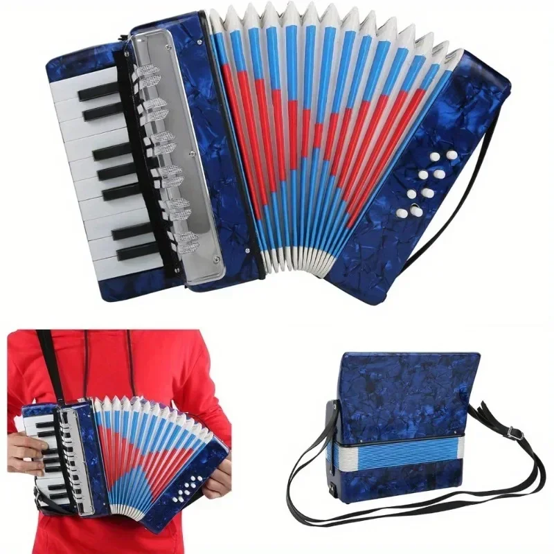 2025 New 17 Key 8 Bass Soft Sound Accordion, Portable Piano Accordion Musical Instrument for Beginners, Easy To Learn