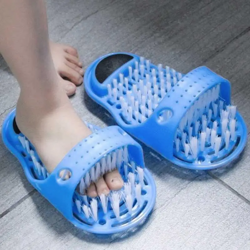 Plastic Remove Dead Skin Massage Slipper Foot Scrubber Bath Shoe with Brush Household Bathroom  Foot Cleaning Brush Slipper