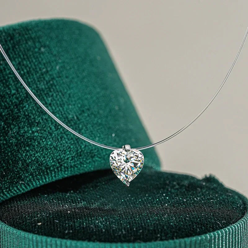 NASIA 1CT Marquise Fishing Line Moissanite Pendant Necklace for Women Girls Sparkling Chain S925 Sterling Silver Jewelry 2026