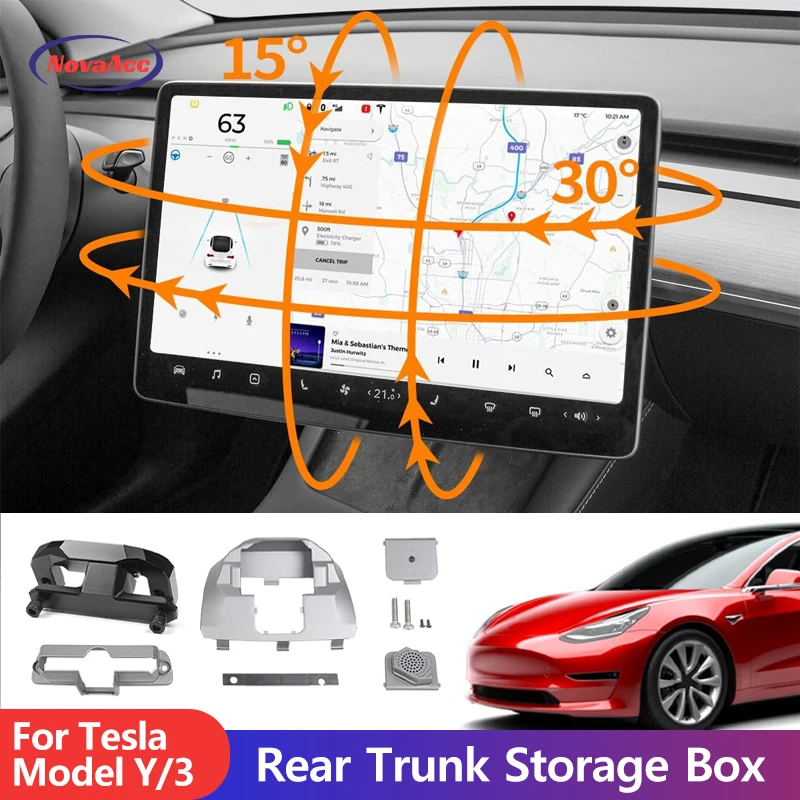 For Screen Swivel Mount For Tesla Model 3 2017- 2024 Highland  Model Y 2020-2024 Central Control Screen Display Rotation Bracket