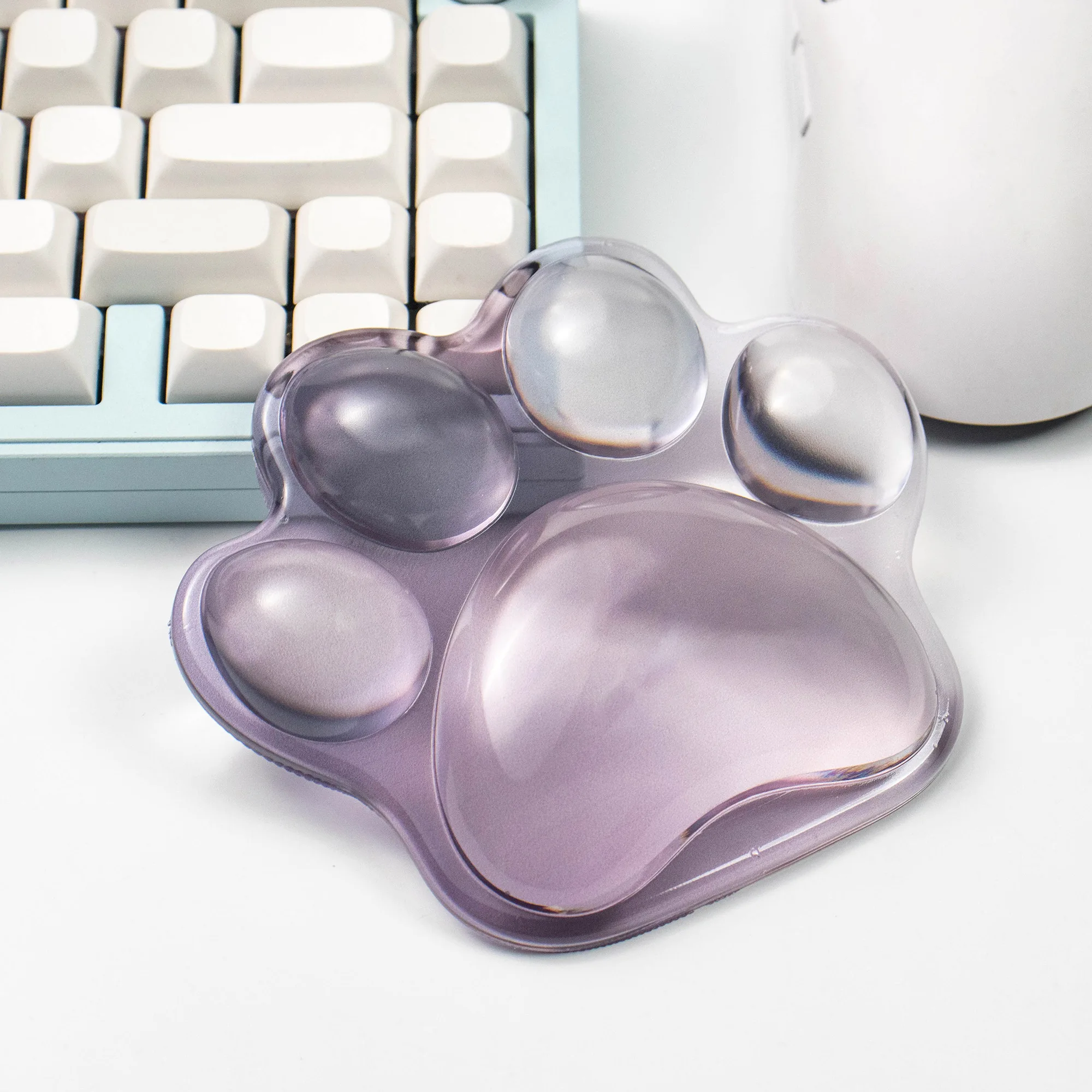 وسادة دعم مريحة لمسند المعصم من السيليكون على شكل فأر كات باو وسادة يد ناعمة لتخفيف آلام الألعاب والكمبيوتر المكتبي والكمبيوتر المحمول